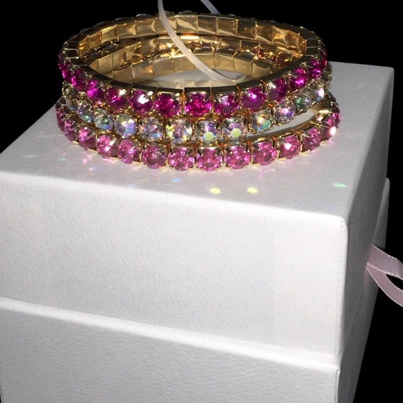 3pc Stretchy Rhinestone Bracelets 💖 - Picture 3 of 4